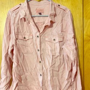 L Blush Button Up